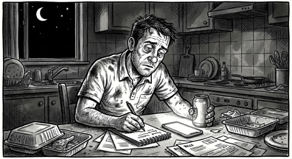 After hours admin work illustration